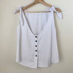 Saint Helena White Button-Down Tank Top